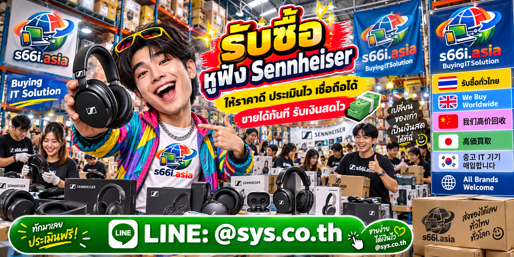 โกดังรับซื้อหูฟัง Sennheiser s66i.asia มีลูกค้าจำนวนมาก
