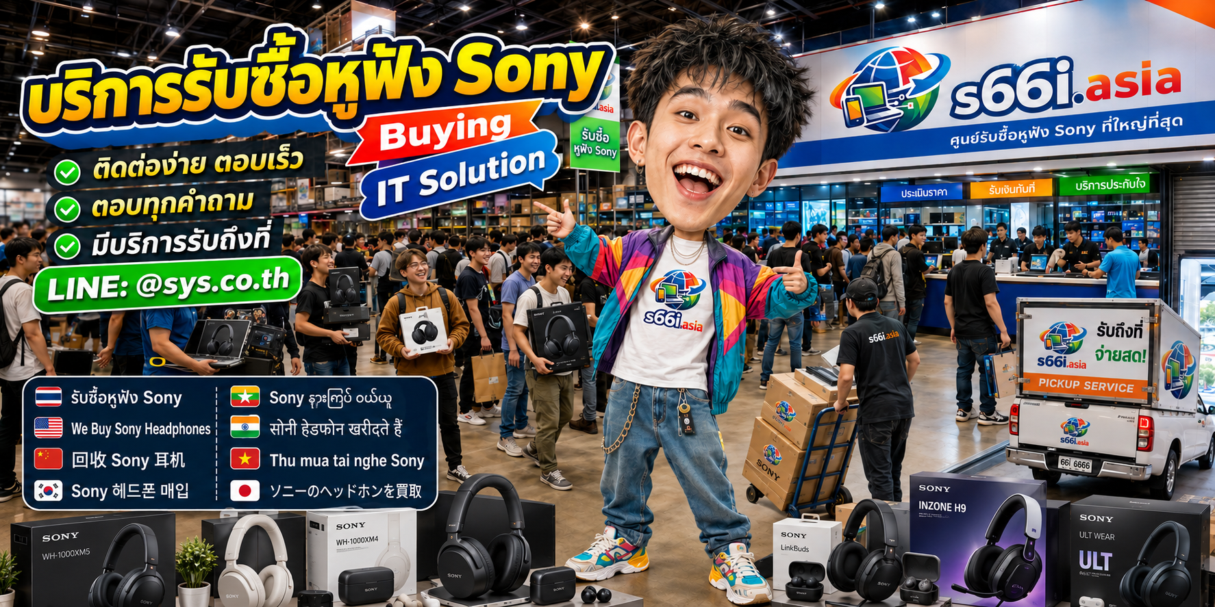 ช่องทาง LINE @sys.co.th สำหรับขายหูฟัง sony ให้ s66i.asia