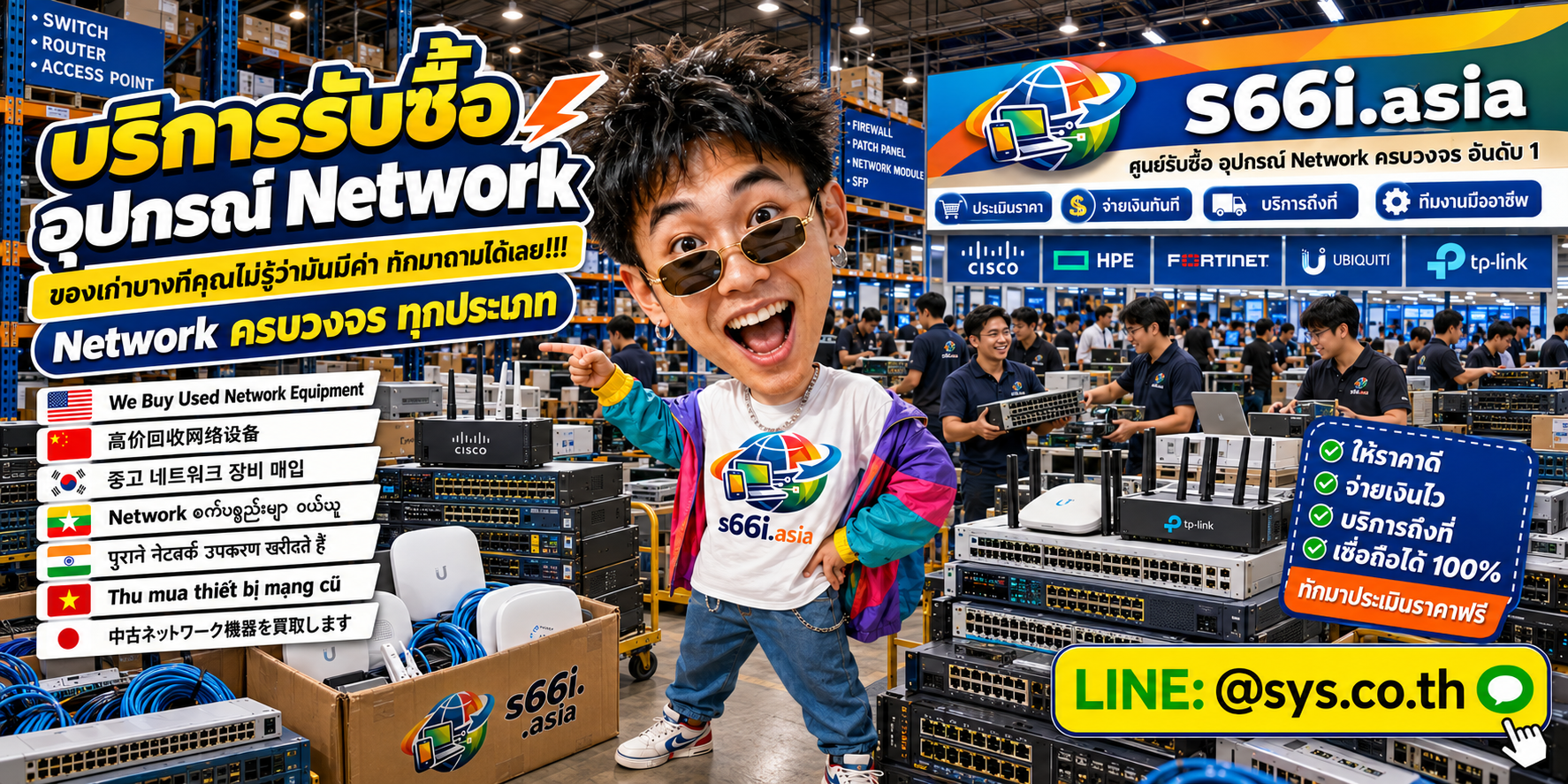 ทีมงาน s66i.asia รับซื้ออุปกรณ์ network ในโกดังไอที