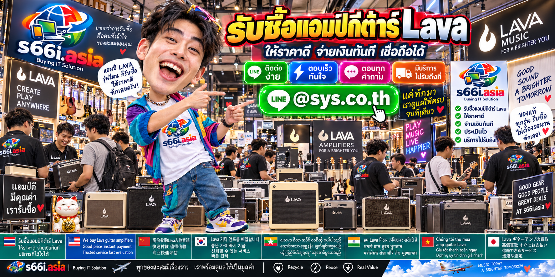 ติดต่อ LINE @sys.co.th เพื่อขายแอมป์กีต้าร์ LAVA ให้ s66i.asia