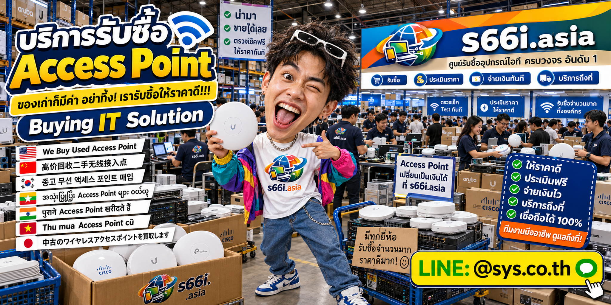 ทีมงาน s66i.asia รับซื้อ Access Point และอุปกรณ์ Wireless ในโกดังไอที