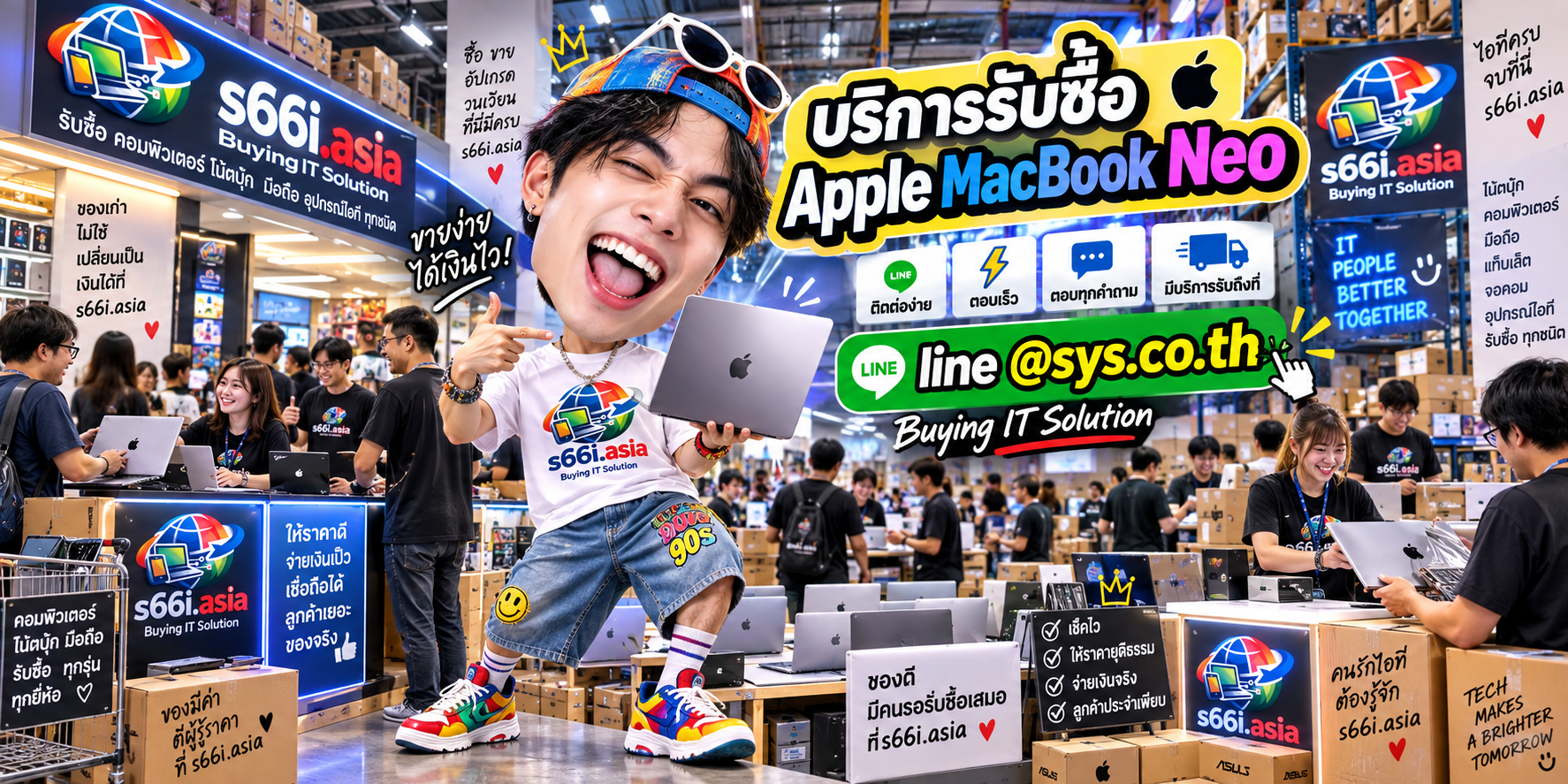 ช่องทาง LINE @sys.co.th สำหรับขาย Apple MacBook Neo ให้ s66i.asia