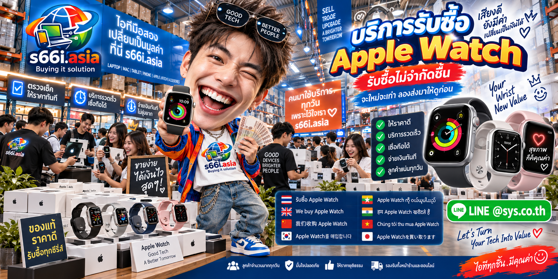 ทีมงาน s66i.asia รับซื้อ Apple Watch ในบรรยากาศโกดังไอที