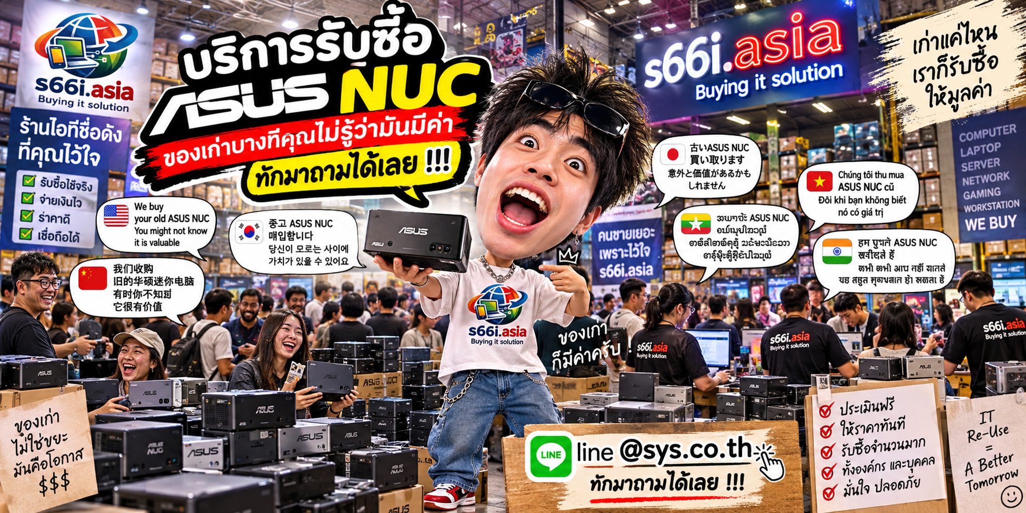 โกดัง s66i.asia รับซื้อ ASUS NUC มีลูกค้านำ Mini PC มาประเมินจำนวนมาก
