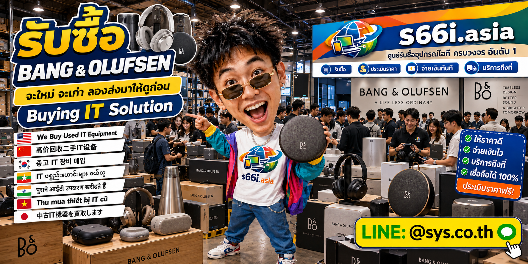 ทีมงาน s66i.asia รับซื้อ Bang & Olufsen ในโกดังไอที