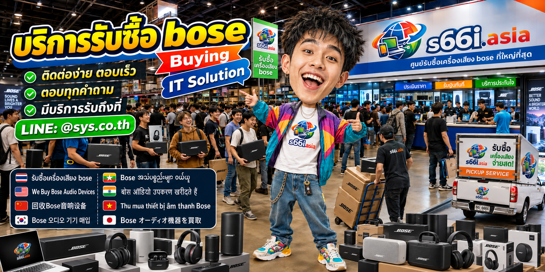 ช่องทาง LINE @sys.co.th สำหรับขาย Bose ให้ s66i.asia