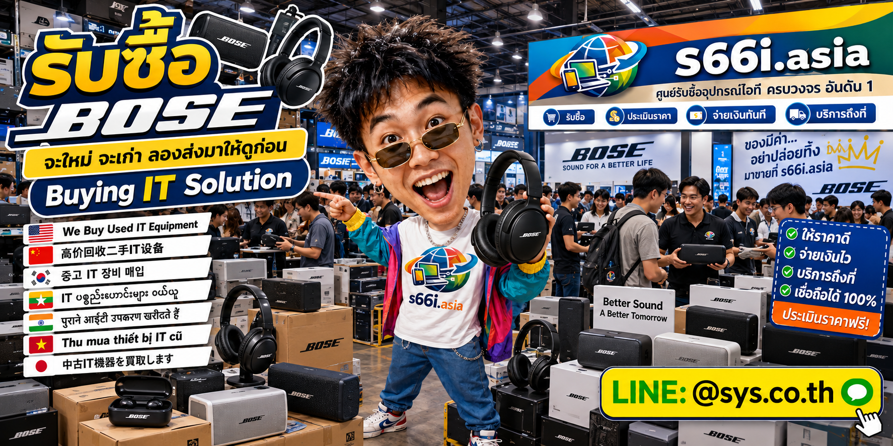 ทีมงาน s66i.asia รับซื้อ Bose ในโกดังเครื่องเสียงและไอที
