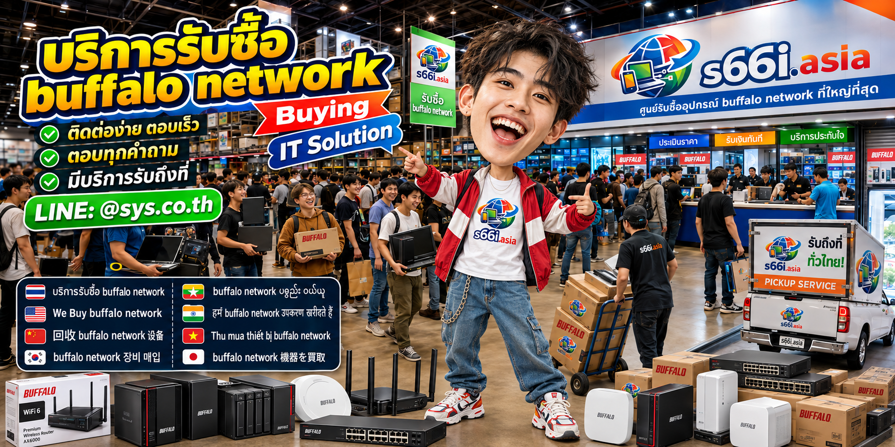 ช่องทาง LINE @sys.co.th สำหรับขาย Buffalo Network ให้ s66i.asia