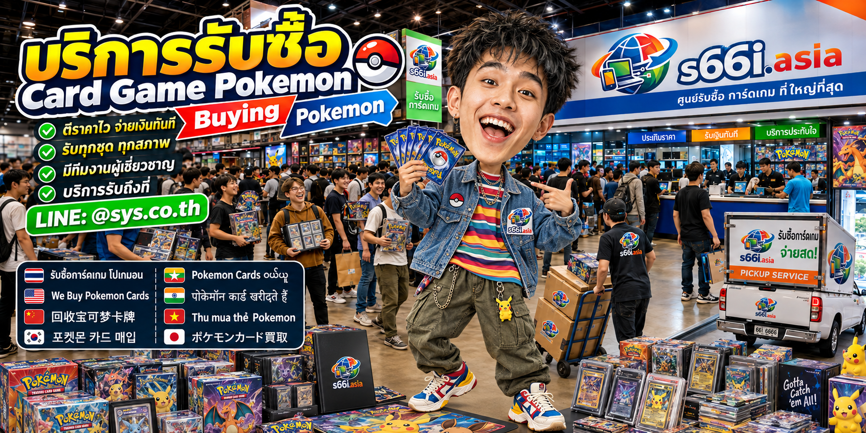 ช่องทาง LINE @sys.co.th สำหรับขาย Card Game Pokémon ให้ s66i.asia