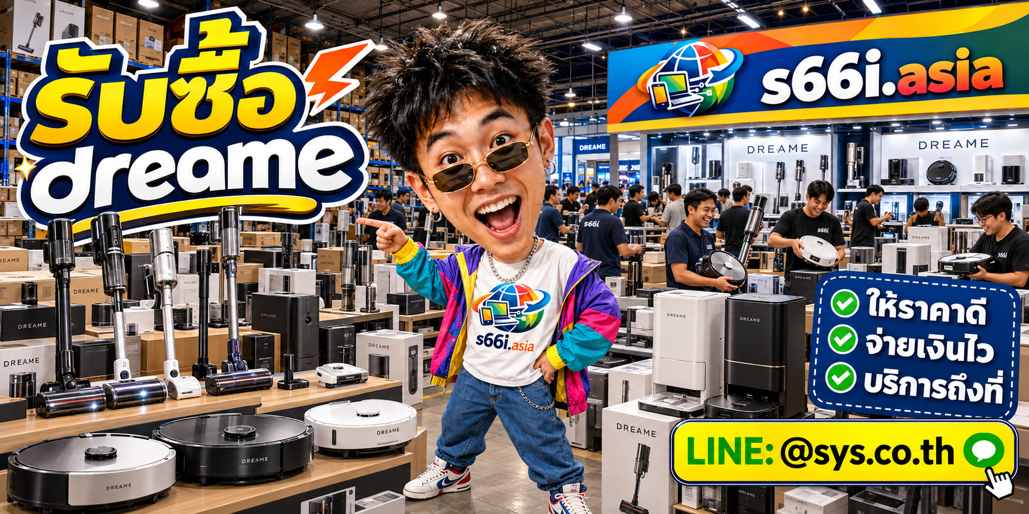 ทีมงาน s66i.asia รับซื้อdreame ในโกดังสินค้า