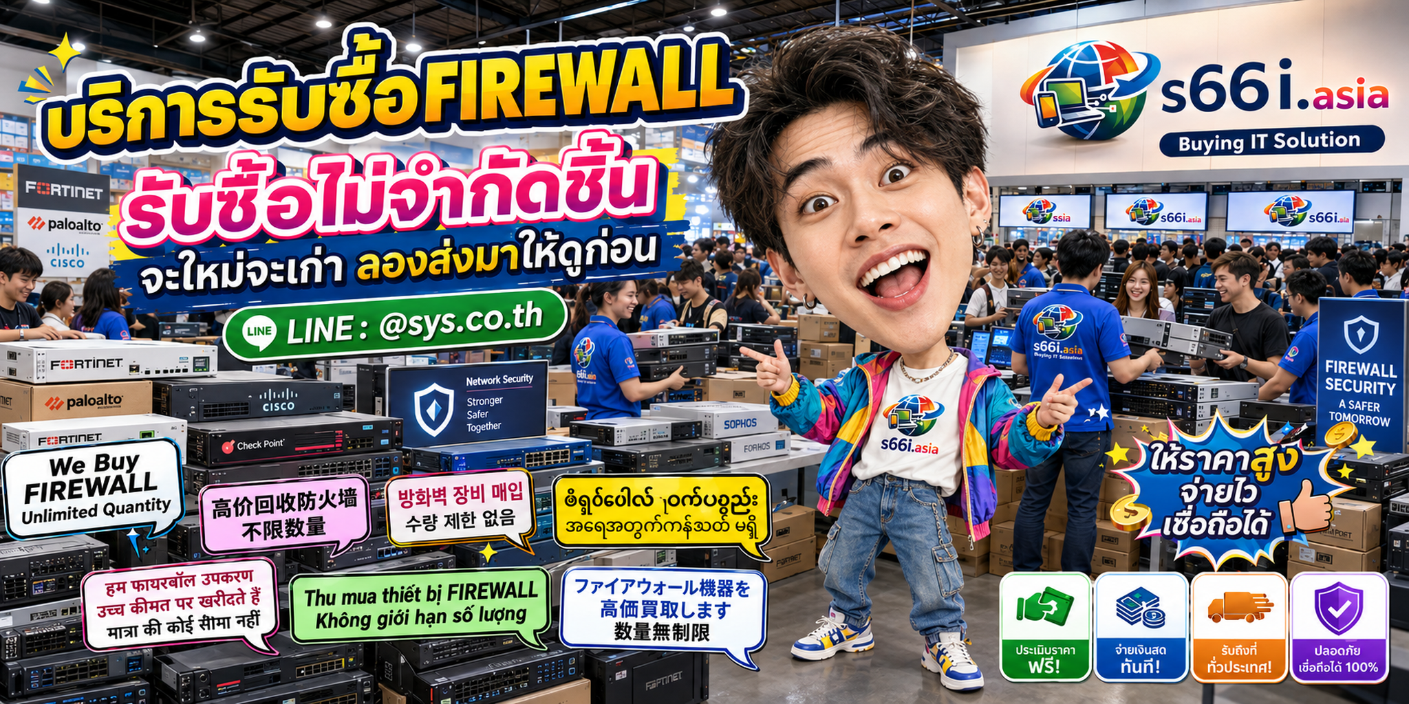 s66i.asia Buying IT Solution รับซื้อfirewall ติดต่อ LINE @sys.co.th