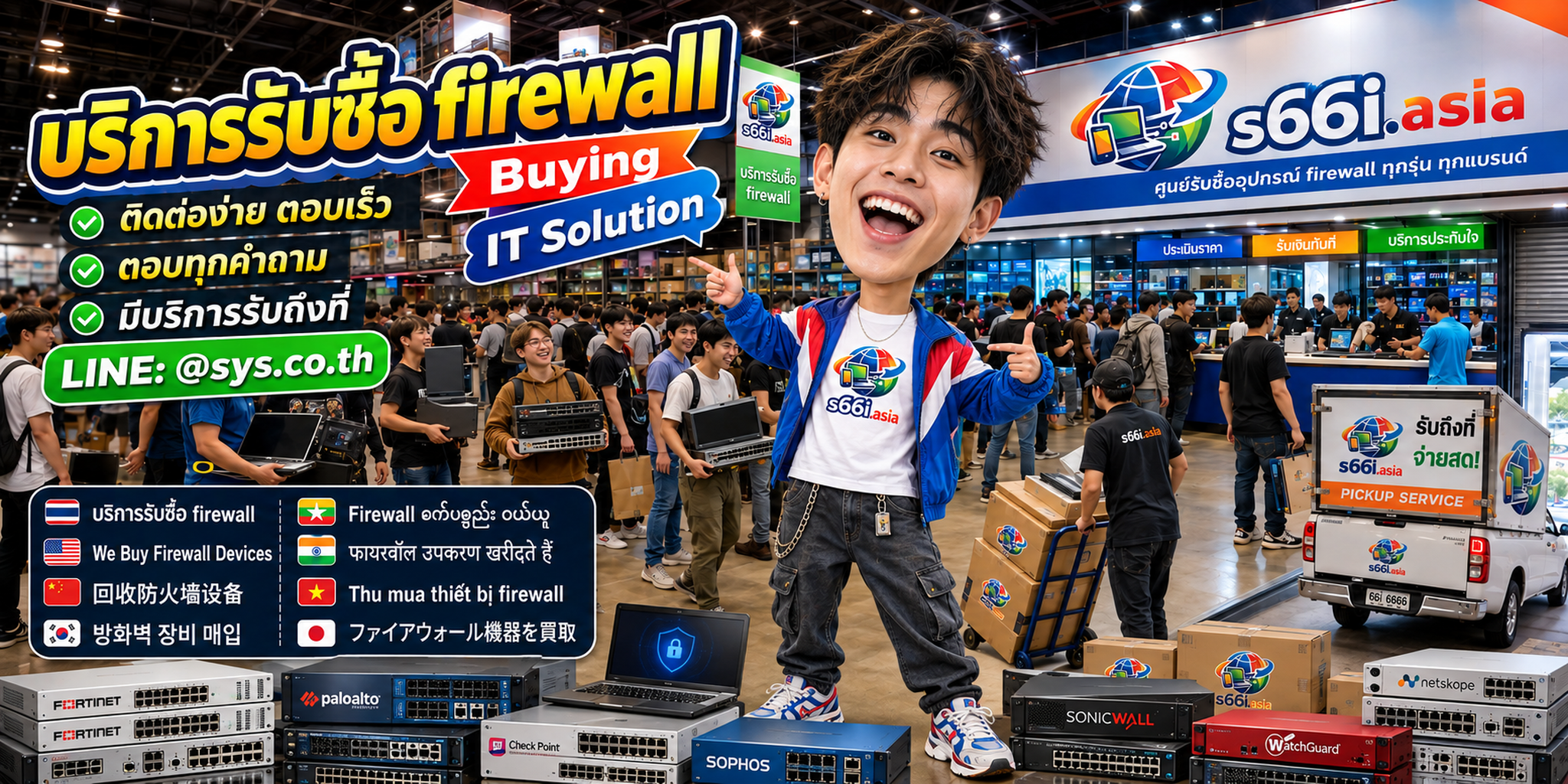 ช่องทาง LINE @sys.co.th สำหรับขาย Firewall ให้ s66i.asia