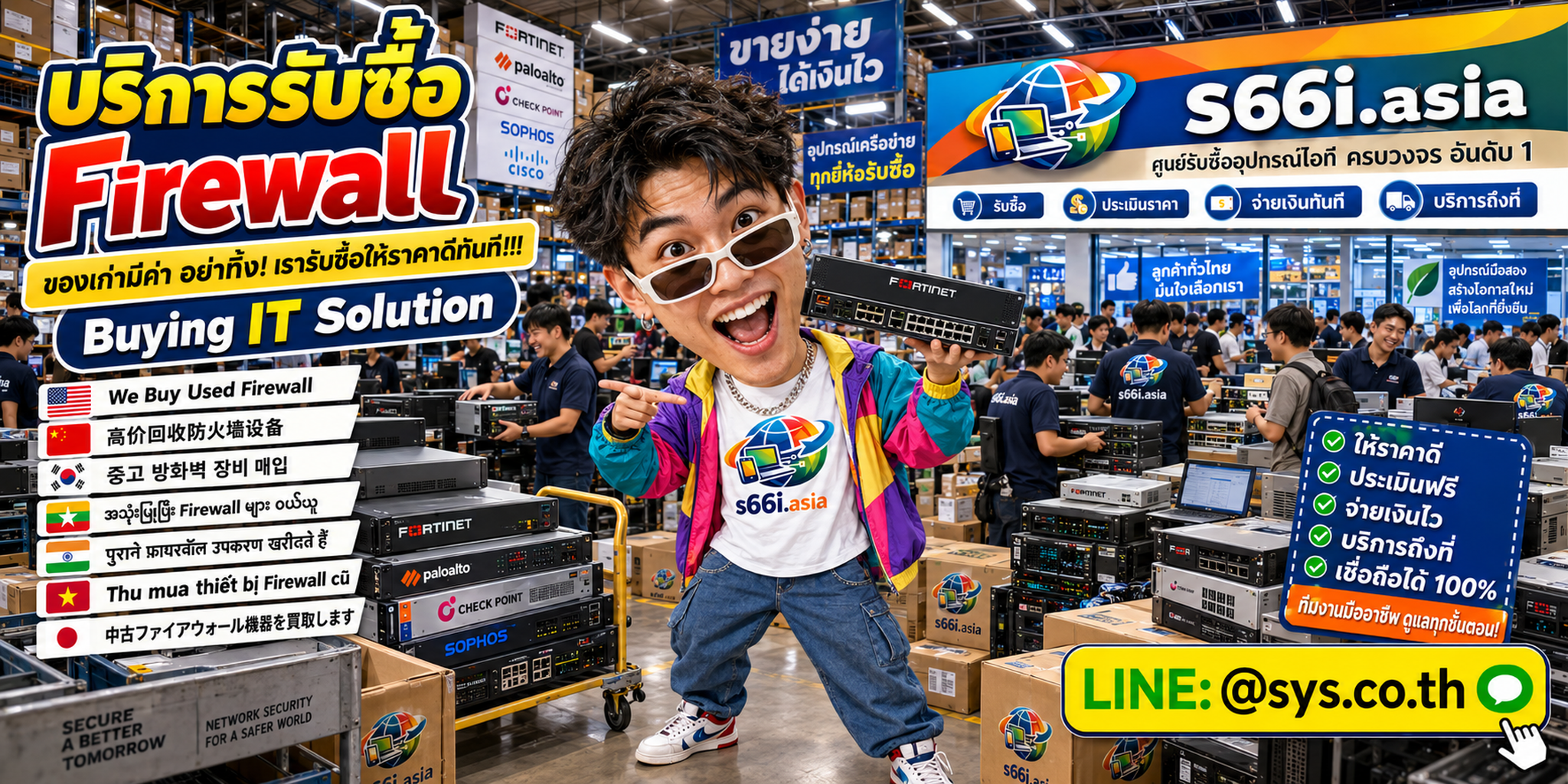 ทีมงาน s66i.asia รับซื้อfirewall และอุปกรณ์ Network Security ในโกดังไอที