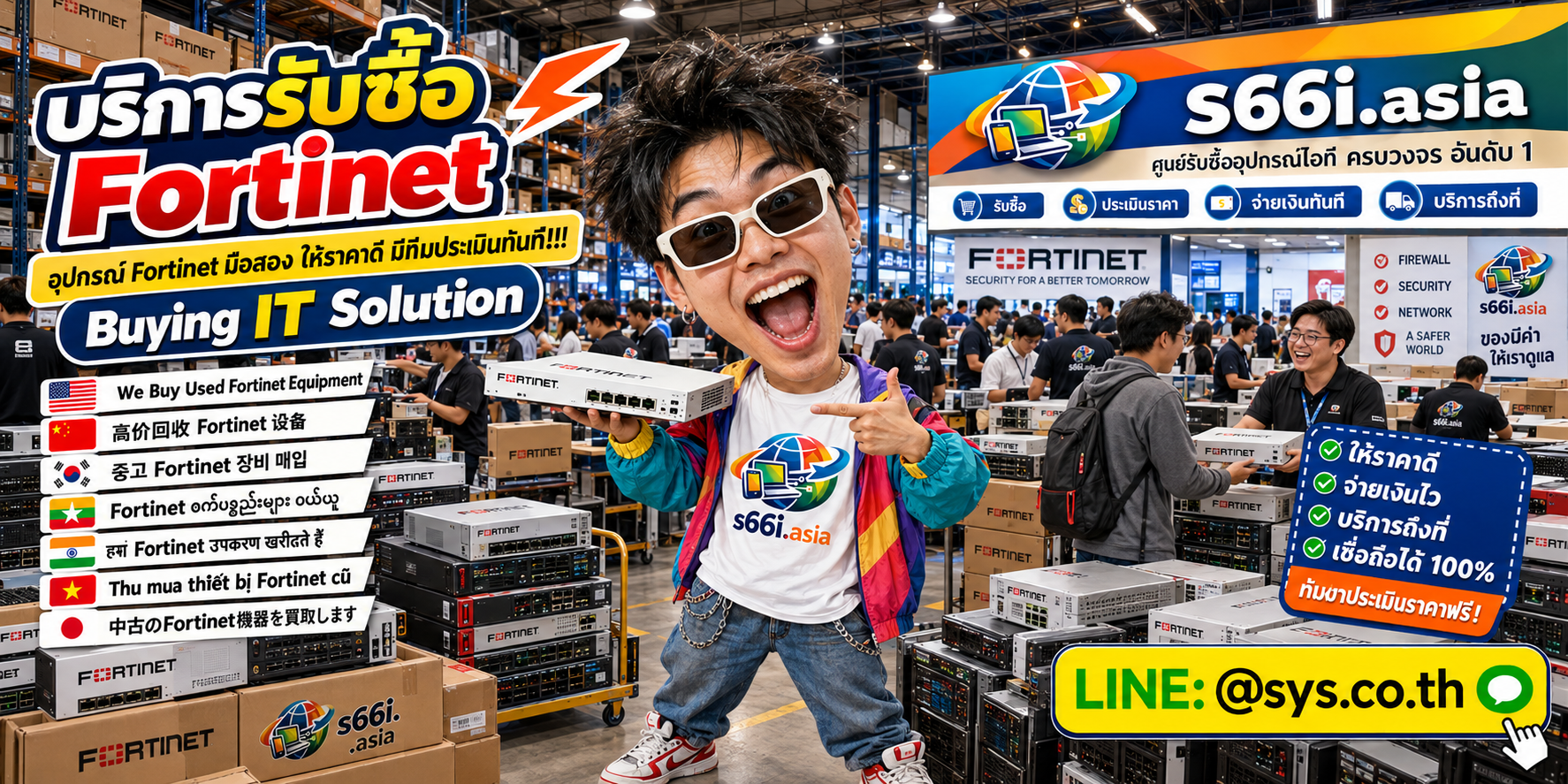 ทีมงาน s66i.asia รับซื้อ Fortinet ในโกดังไอทีและ Network Security