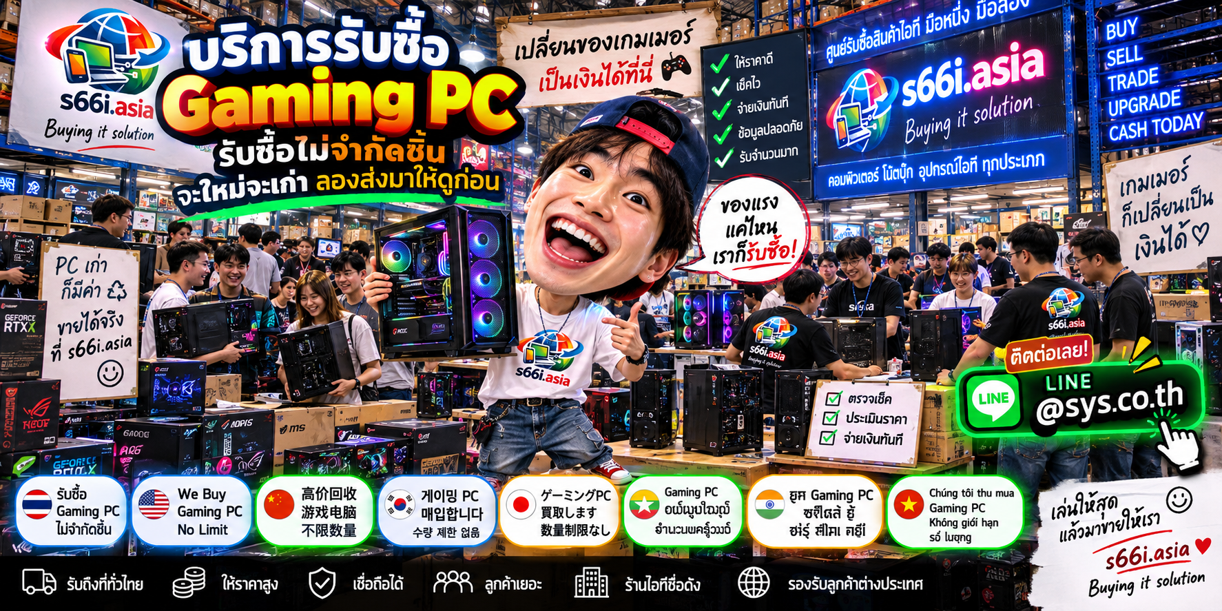 ทีมงาน s66i.asia รับซื้อ Gaming PC และคอมเกมมิ่งในโกดังไอที