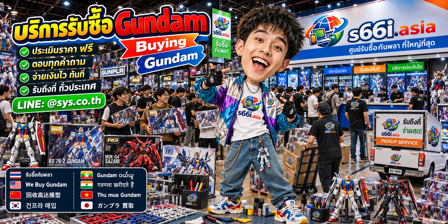 ช่องทาง LINE @sys.co.th สำหรับขาย Gundam และ Gunpla ให้ s66i.asia