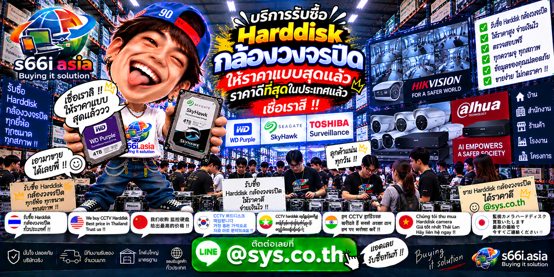 s66i.asia Buying IT Solution รับซื้อharddisk กล้องวงจรปิด ติดต่อ LINE @sys.co.th