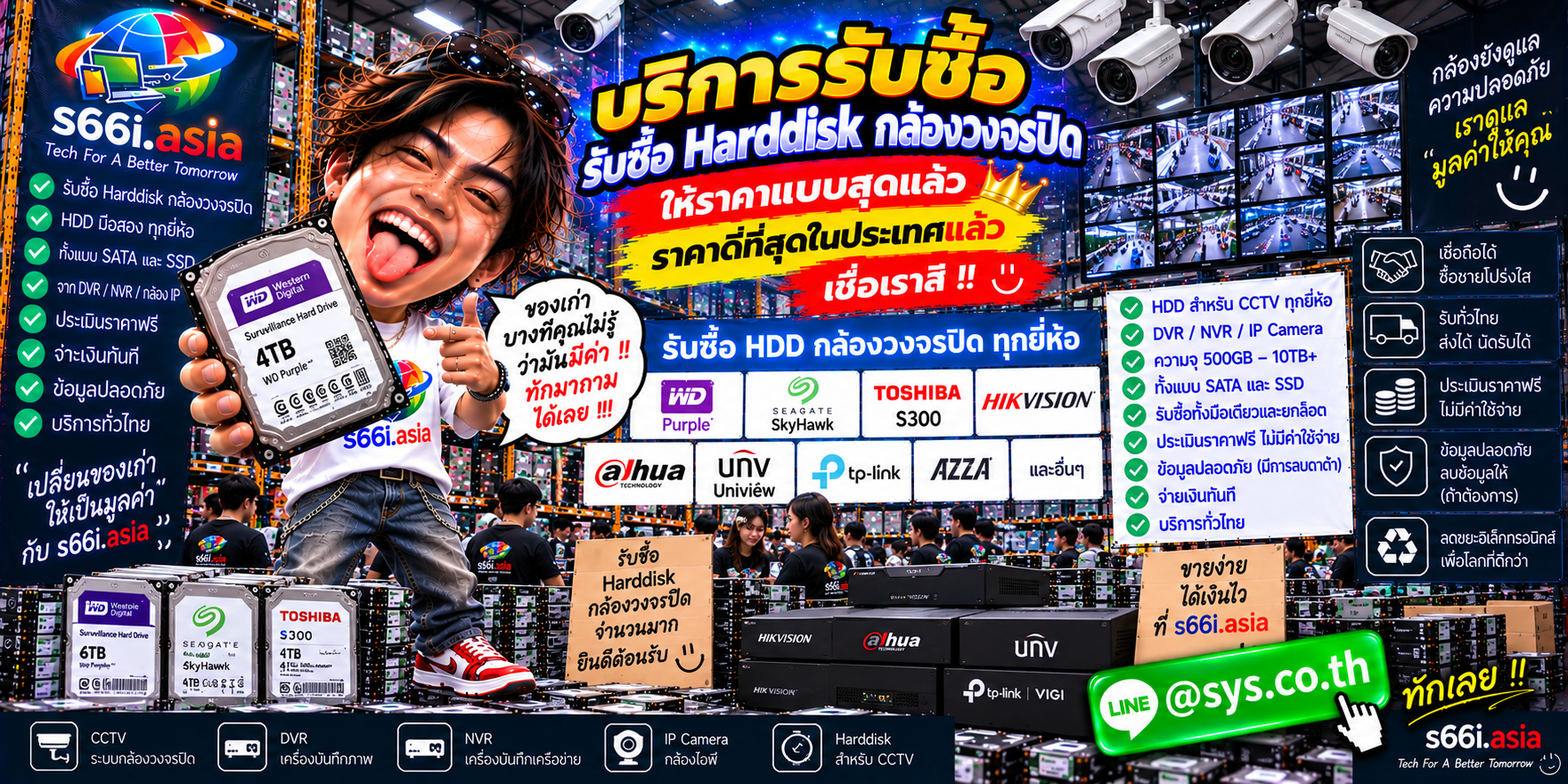 โกดังรับซื้อharddisk กล้องวงจรปิด s66i.asia มีลูกค้านำอุปกรณ์มาขายจำนวนมาก