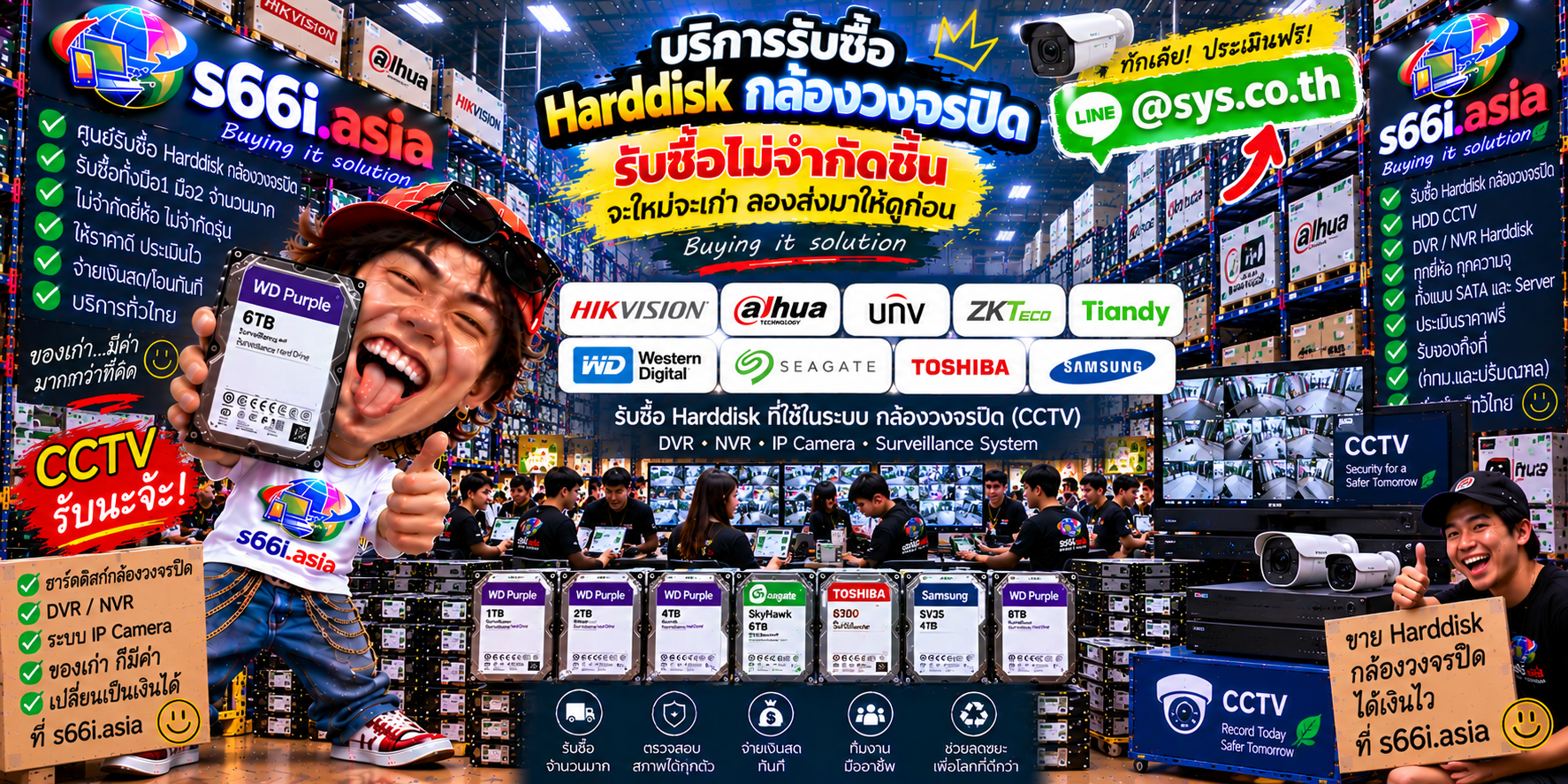 ทีมงาน s66i.asia รับซื้อharddisk กล้องวงจรปิดในโกดังไอที