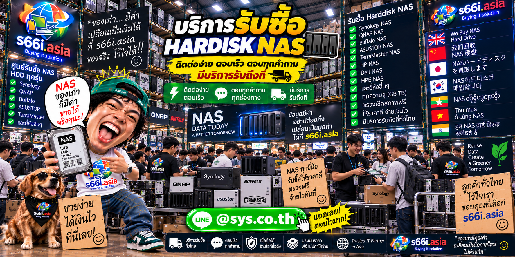 ช่องทาง LINE @sys.co.th สำหรับขาย Harddisk NAS ให้ s66i.asia