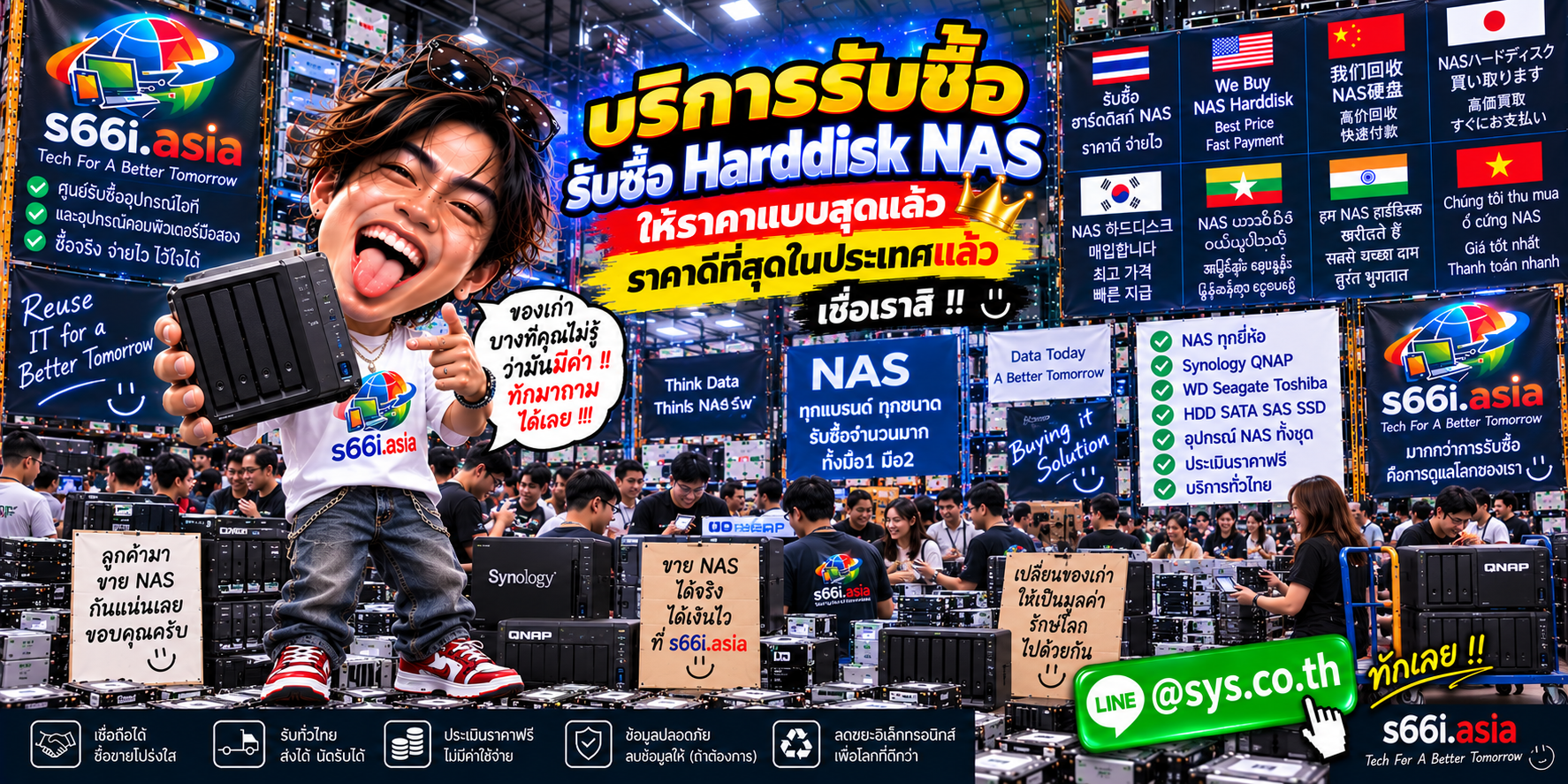 โกดังรับซื้อ Harddisk NAS s66i.asia มีลูกค้านำ NAS และ Harddisk มาขายจำนวนมาก