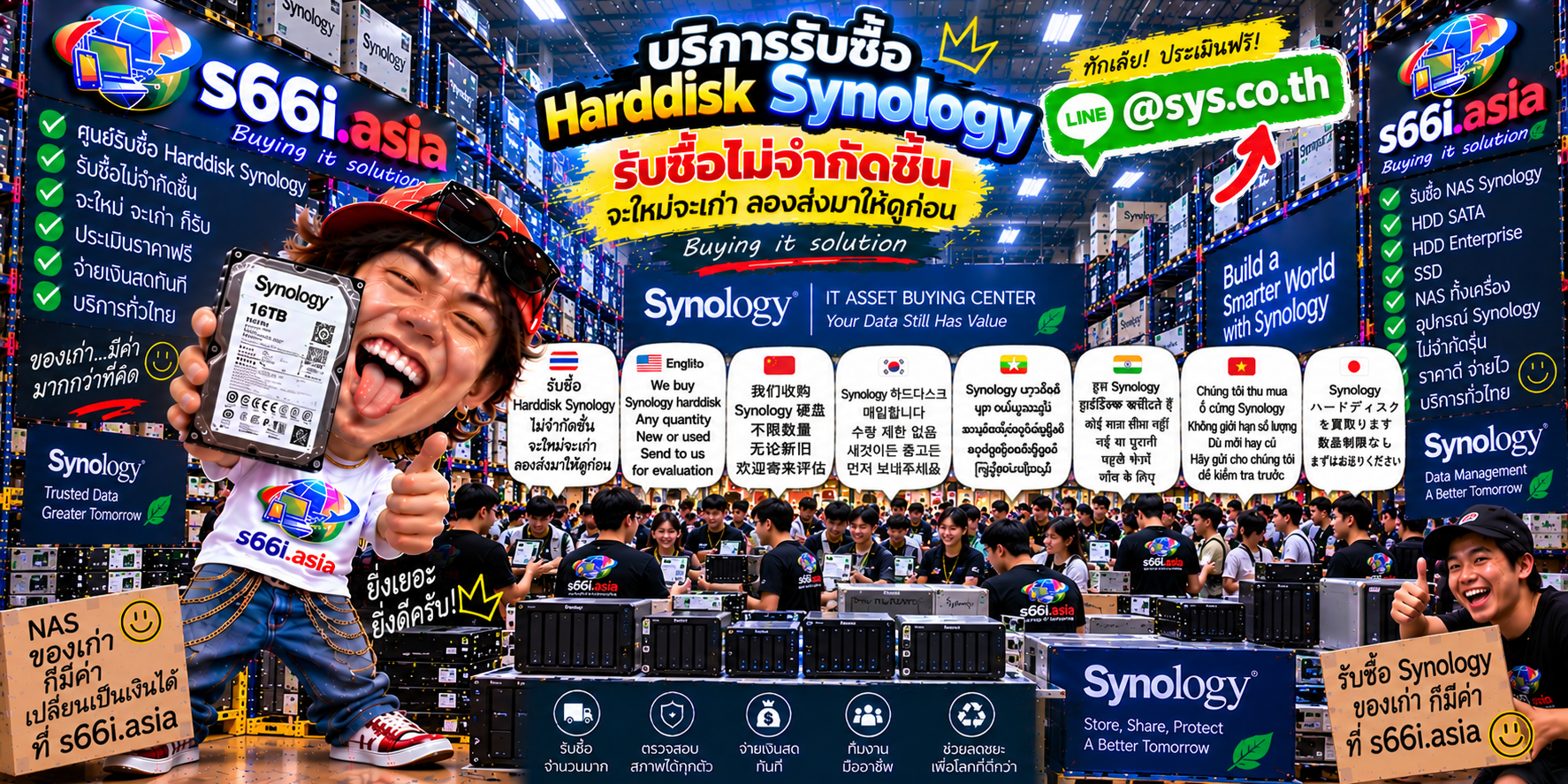ทีมงาน s66i.asia รับซื้อ Harddisk Synology และ Synology NAS ในโกดังไอที