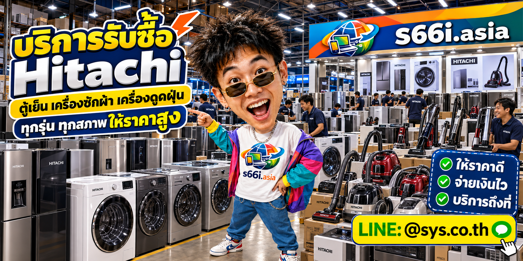 ทีมงาน s66i.asia รับซื้อ Hitachi ในโกดังเครื่องใช้ไฟฟ้า