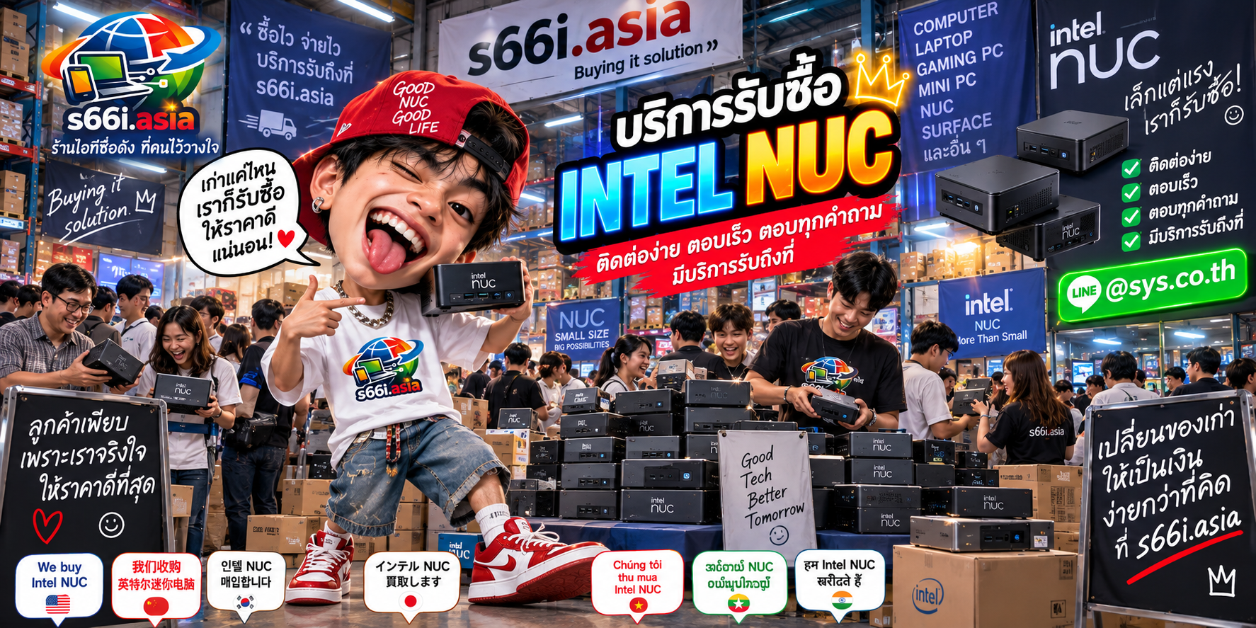 ติดต่อ LINE @sys.co.th เพื่อขาย Intel NUC ให้ s66i.asia