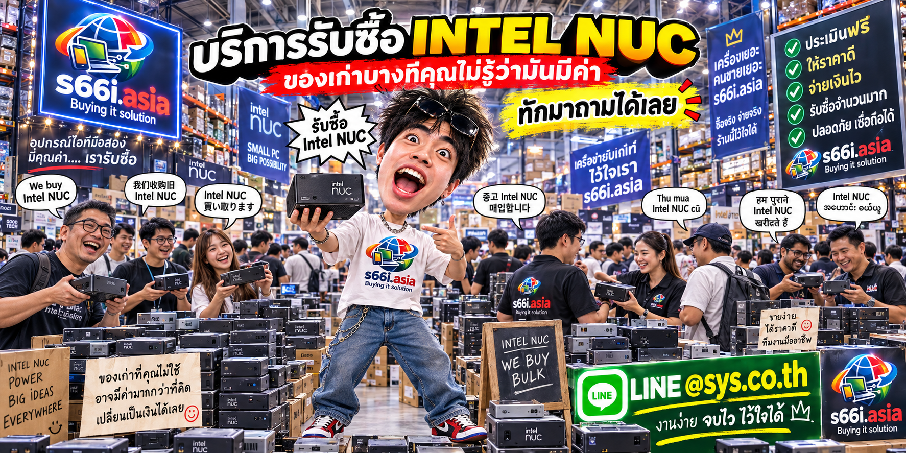 โกดังรับซื้อ Intel NUC s66i.asia มีลูกค้านำเครื่องมาประเมินจำนวนมาก