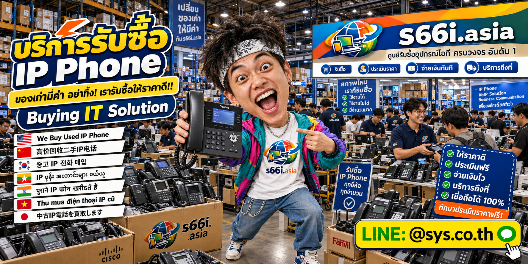 ทีมงาน s66i.asia รับซื้อ IP Phone ในโกดังไอที