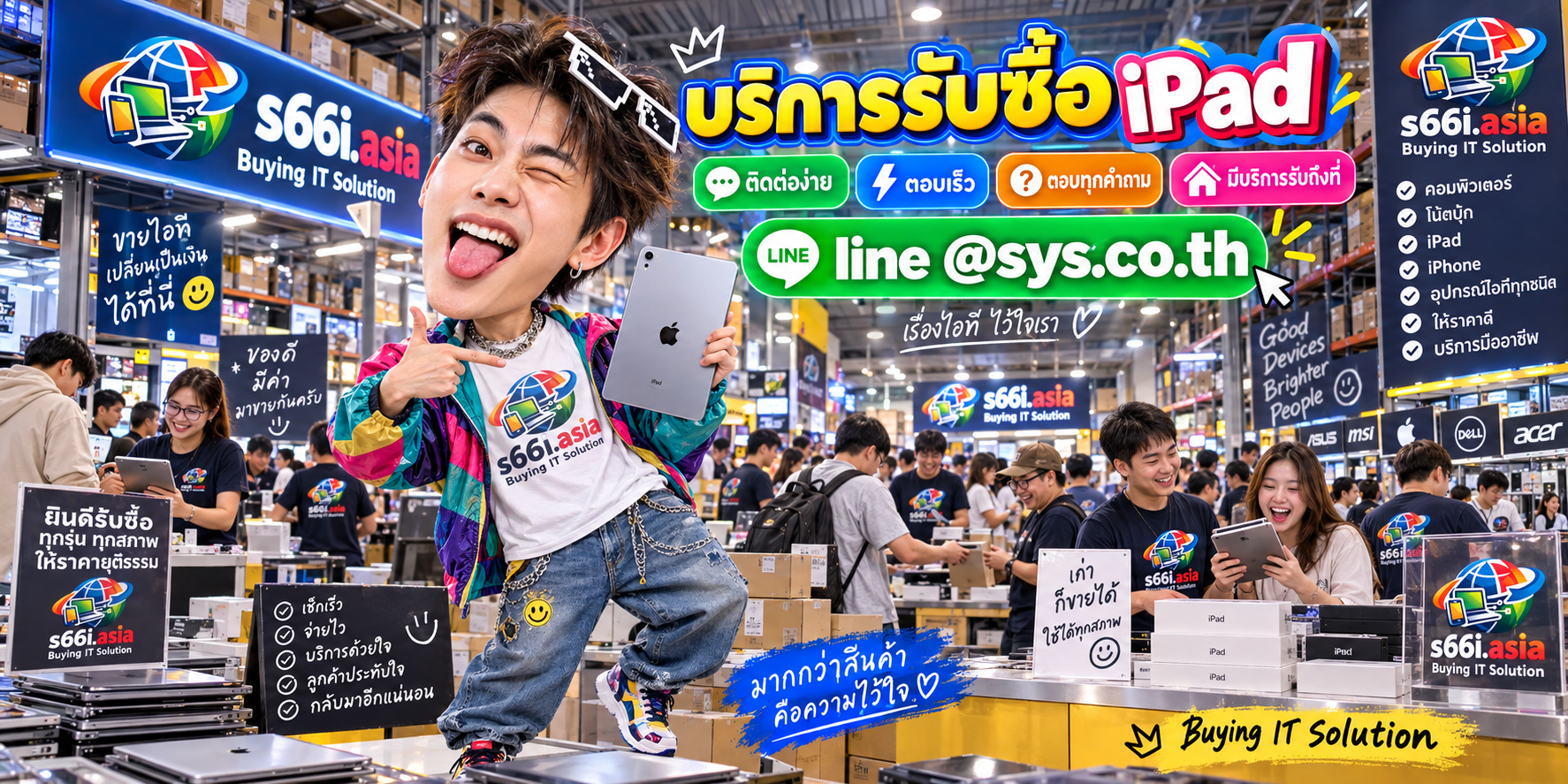 ช่องทาง LINE @sys.co.th สำหรับขาย iPad ให้ s66i.asia