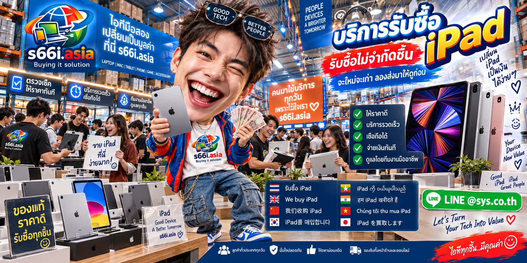 ทีมงาน s66i.asia รับซื้อ iPad ในโกดังไอที