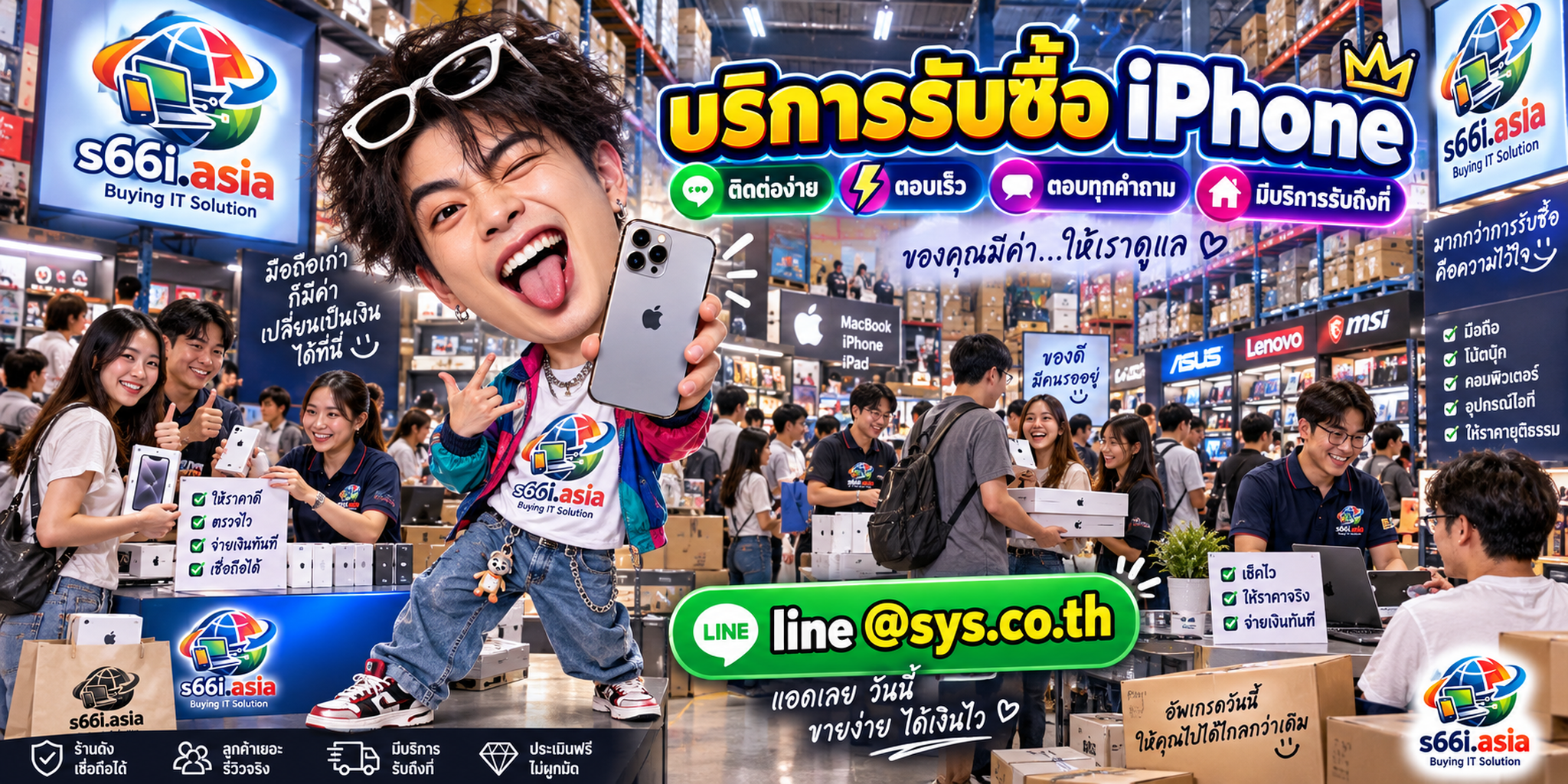 ช่องทาง LINE @sys.co.th สำหรับขาย iPhone ให้ s66i.asia