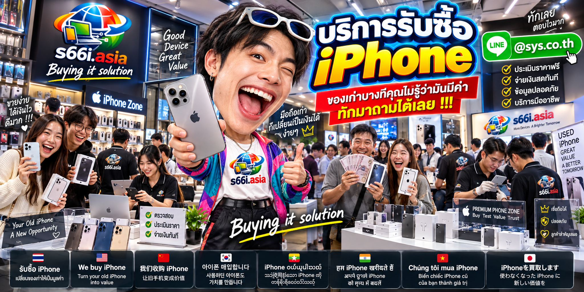 โกดังรับซื้อ iPhone s66i.asia มีลูกค้านำ iPhone มาประเมินจำนวนมาก