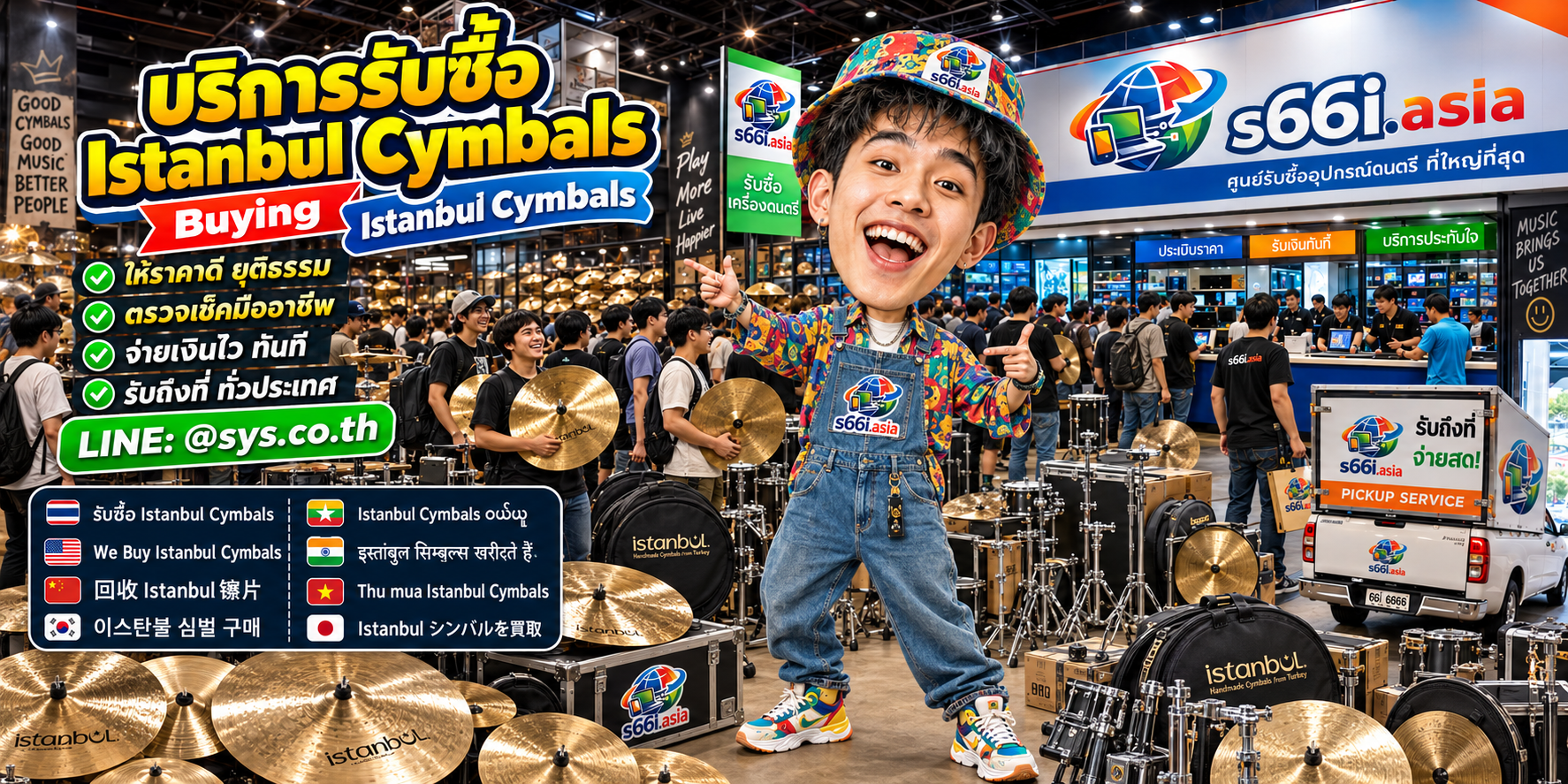 ช่องทาง LINE @sys.co.th สำหรับขาย Istanbul Cymbals ให้ s66i.asia