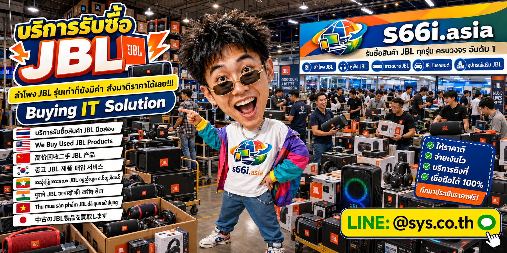 ทีมงาน s66i.asia รับซื้อjbl ในโกดัง JBL และโกดังไอที