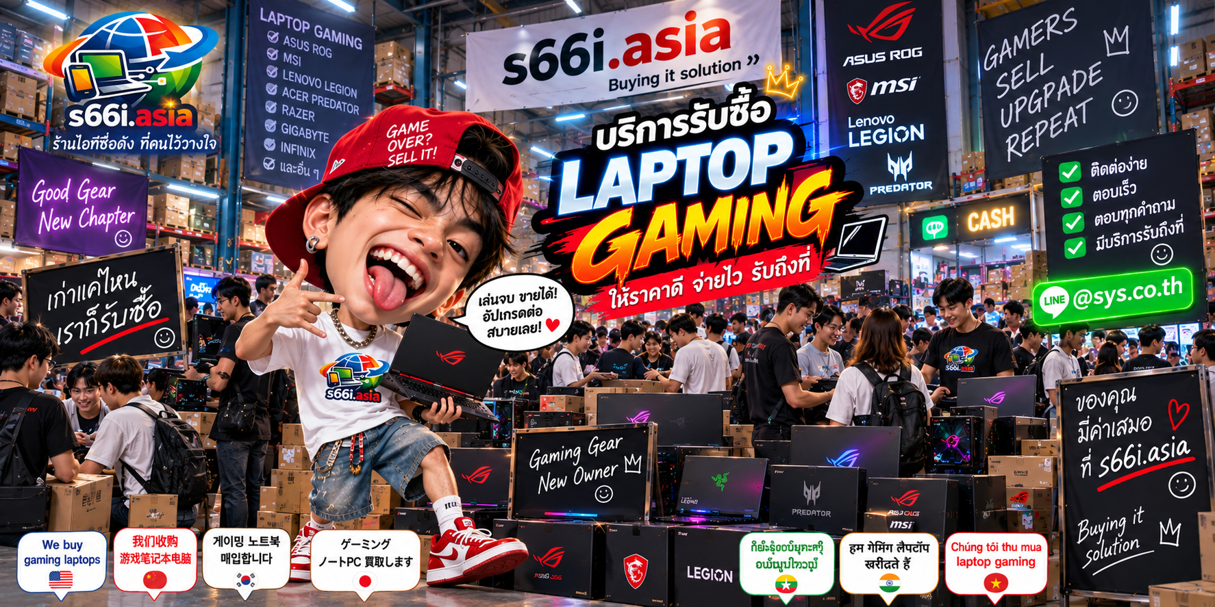ติดต่อ LINE @sys.co.th เพื่อขาย Gaming Laptop กับ s66i.asia