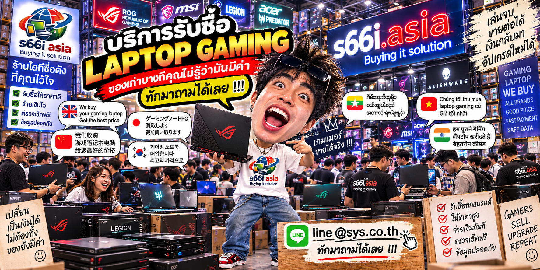 โกดัง Gaming Laptop ของ s66i.asia บริการรับซื้อ laptop gaming ทั่วประเทศไทย