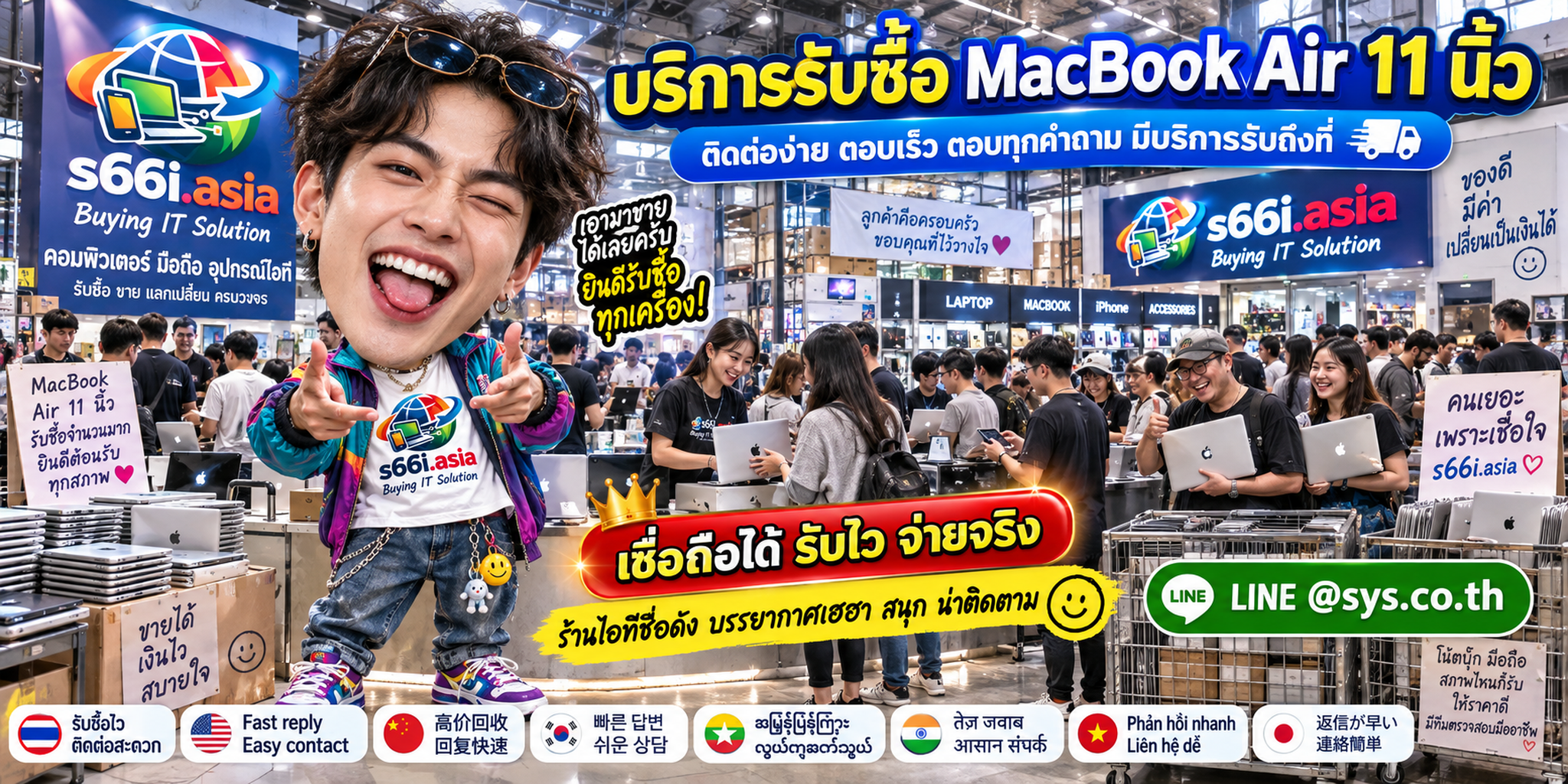 ช่องทาง LINE @sys.co.th สำหรับขาย MacBook Air 11 นิ้วให้ s66i.asia