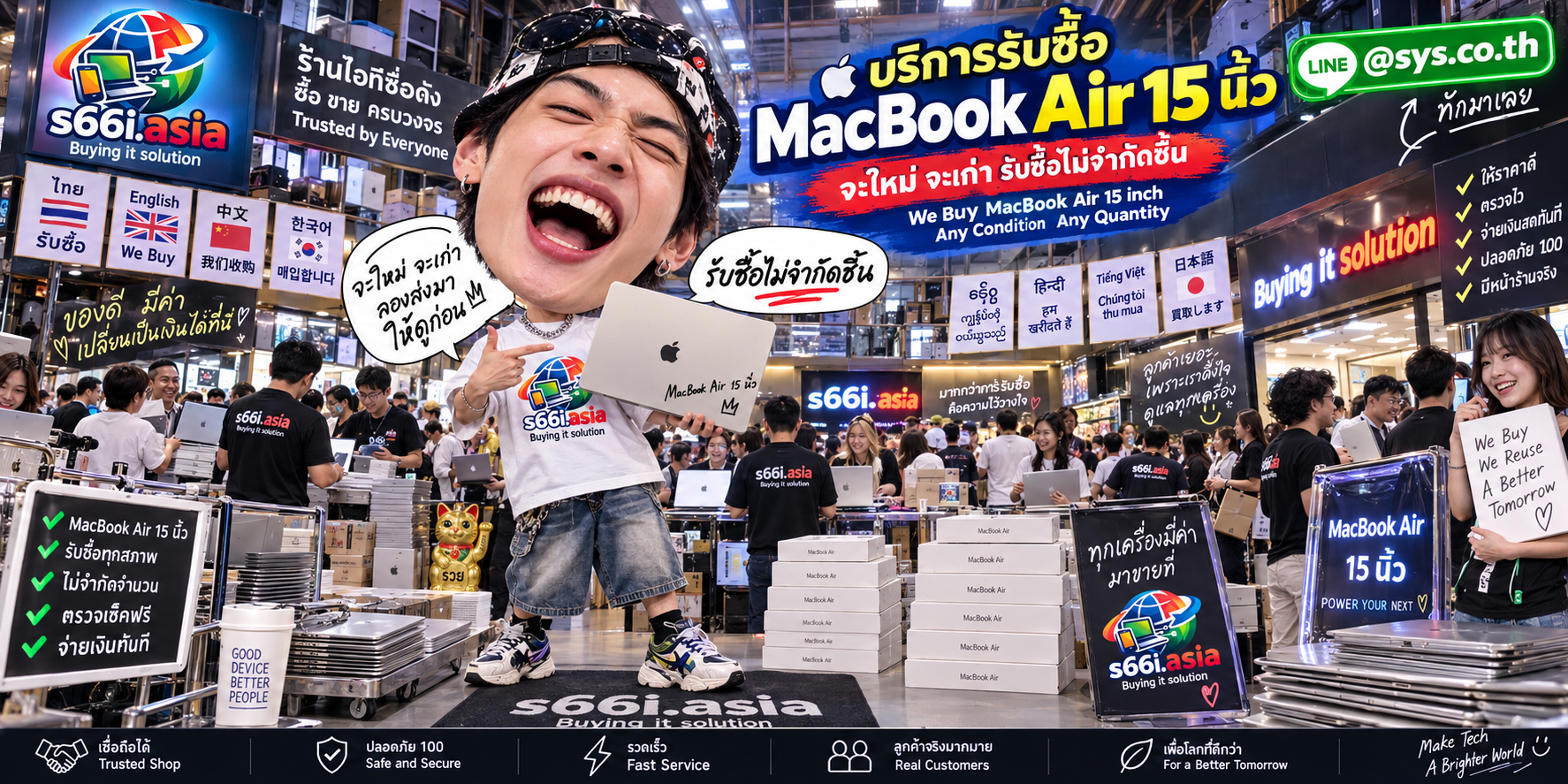 ทีมงาน s66i.asia รับซื้อ MacBook Air 15 นิ้ว ในโกดังไอที