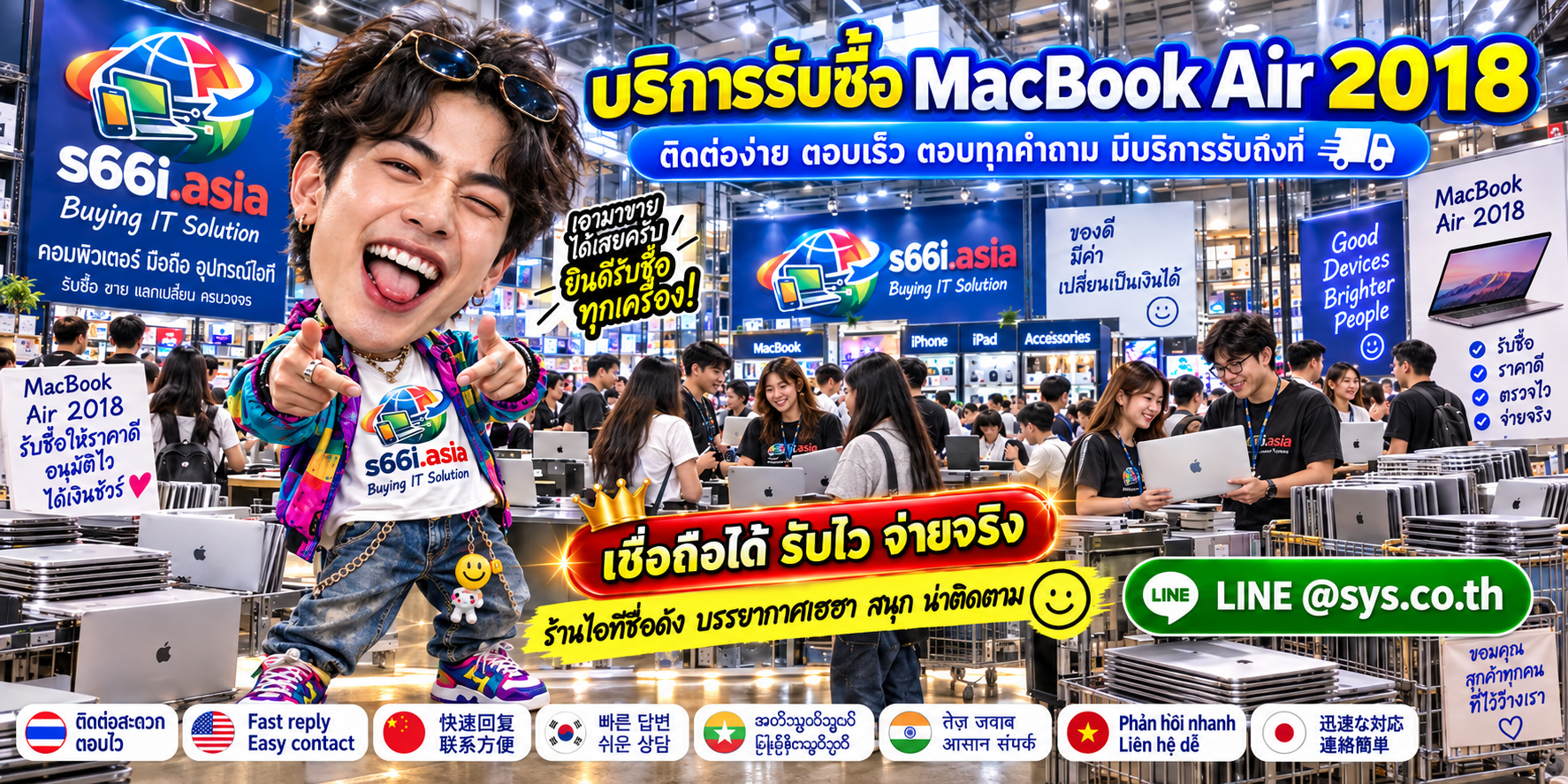 LINE @sys.co.th สำหรับขาย MacBook Air 2018 ให้ s66i.asia