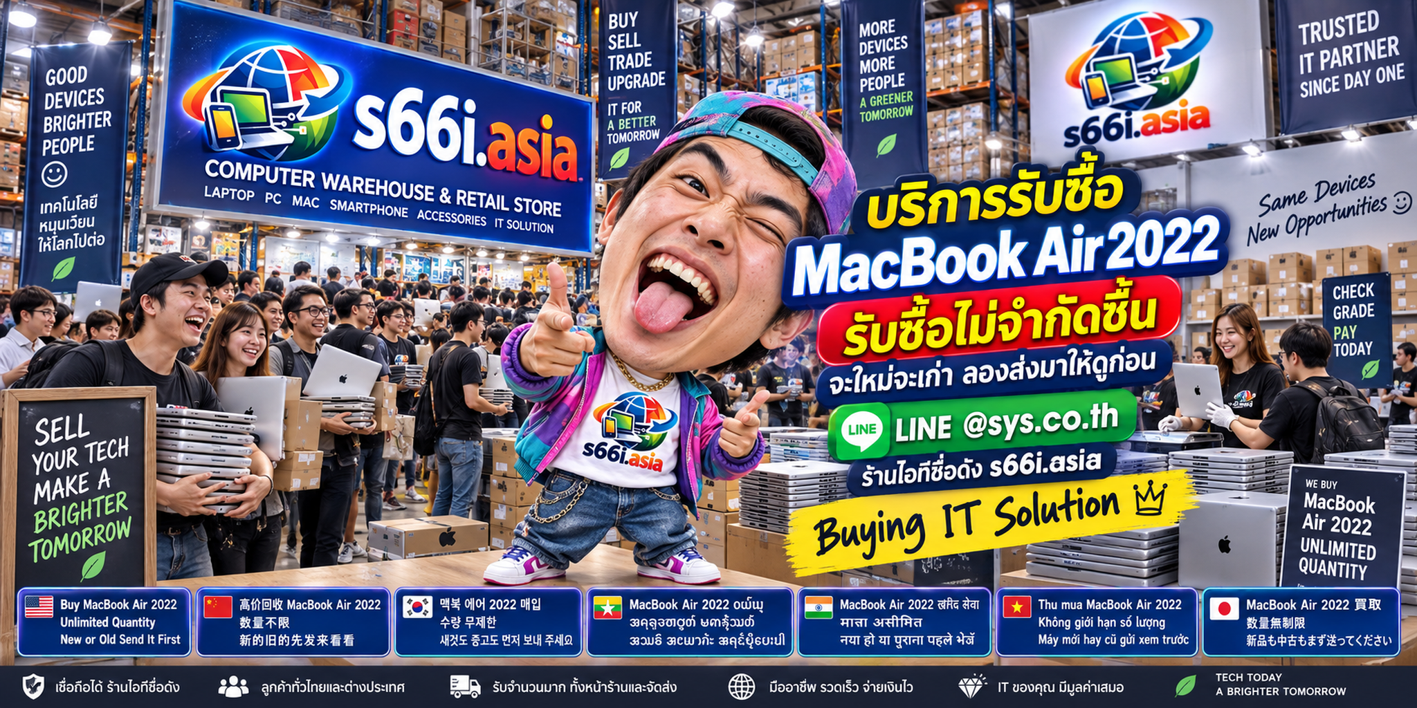 ทีมงาน s66i.asia รับซื้อ MacBook Air 2022 ชิป M2 ในโกดังไอที