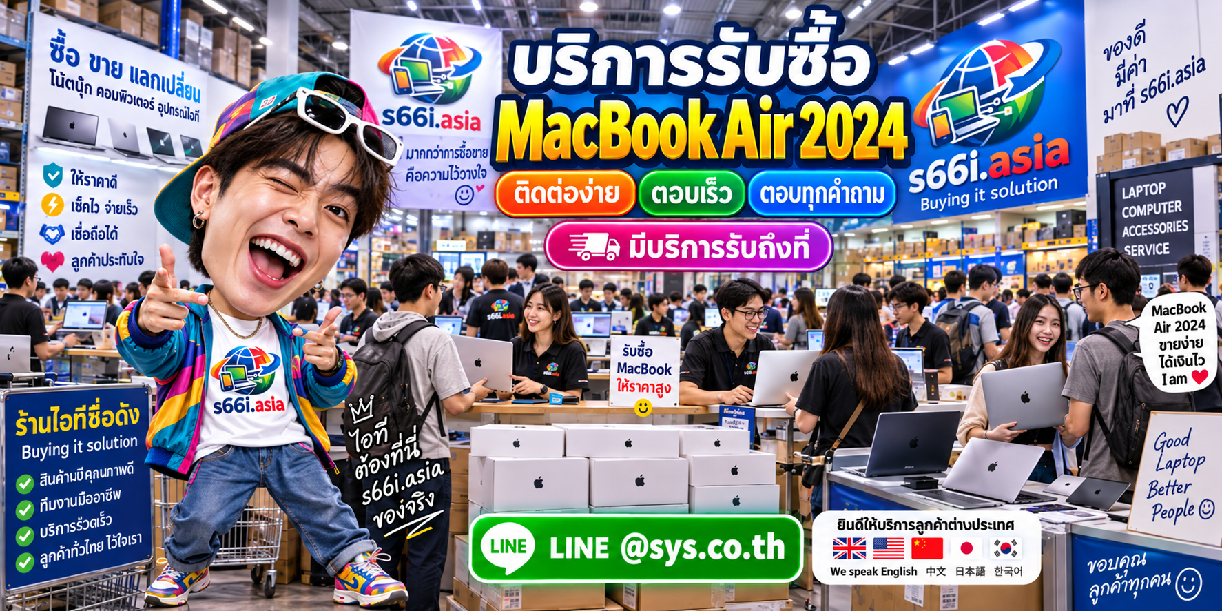 ช่องทาง LINE @sys.co.th สำหรับขาย MacBook Air 2024 ให้ s66i.asia