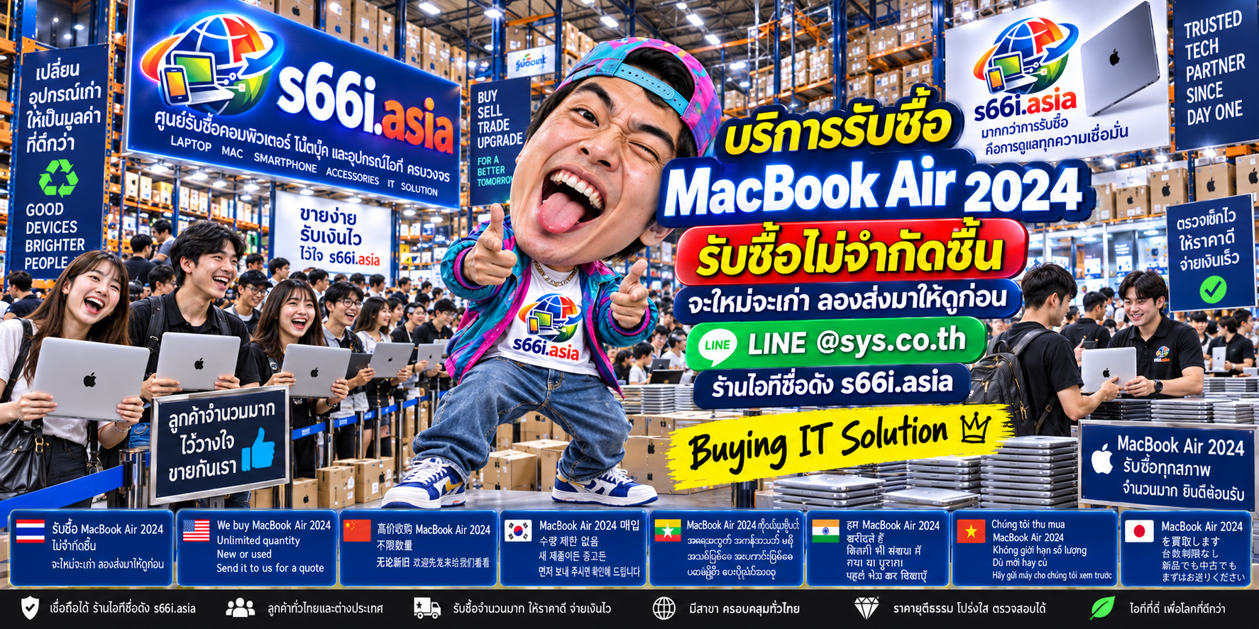 ทีมงาน s66i.asia รับซื้อ MacBook Air 2024 ในโกดังไอที