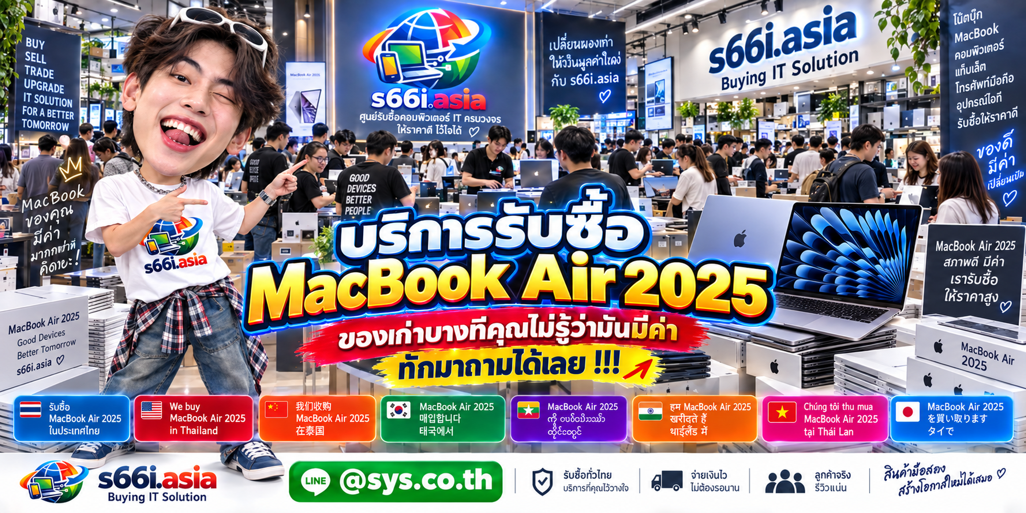 โกดัง s66i.asia รับซื้อ MacBook Air 2025 มีลูกค้าใช้บริการจำนวนมาก