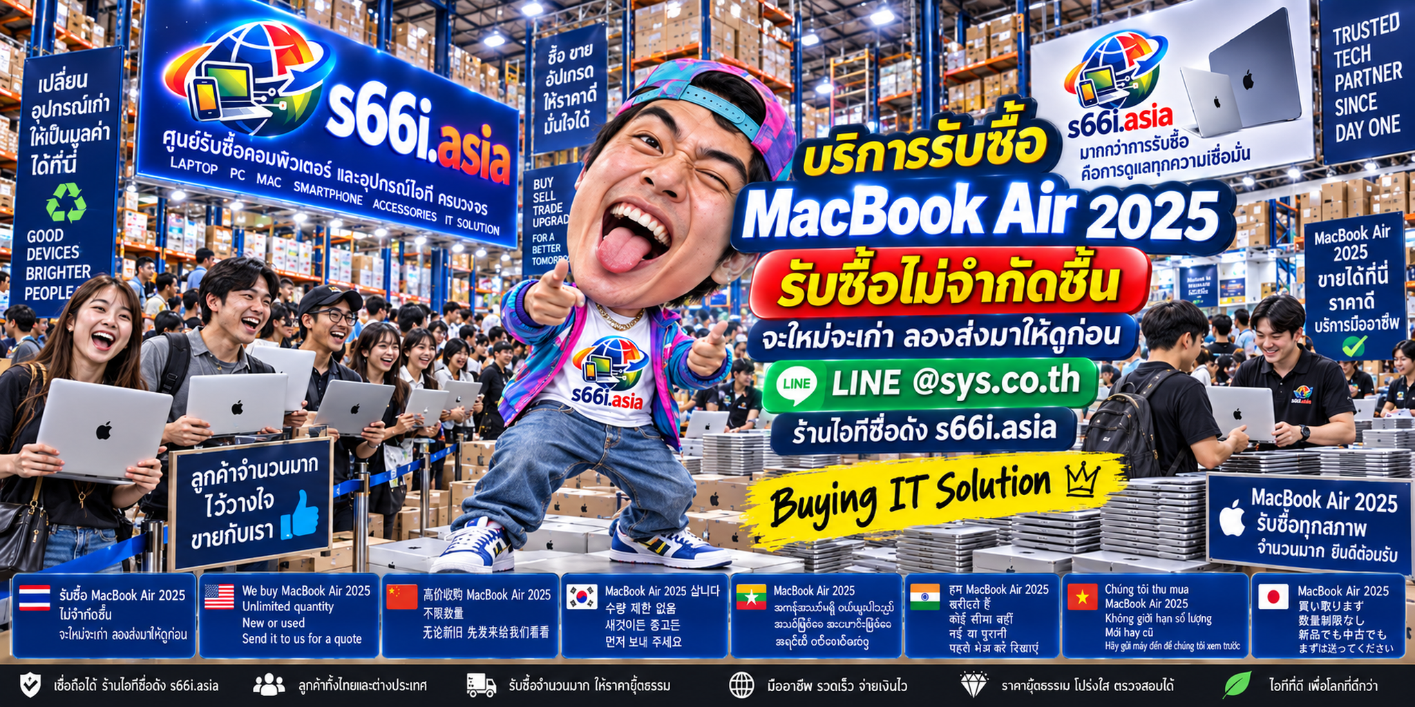 ทีมงาน s66i.asia รับซื้อ MacBook Air 2025 ในโกดังไอที