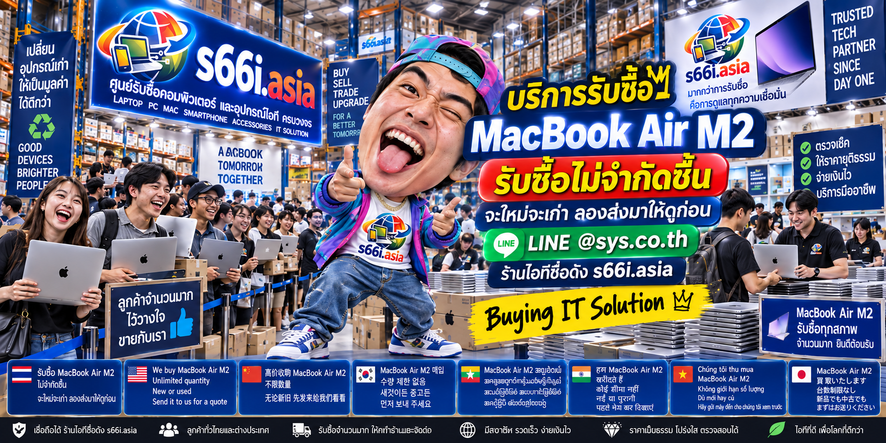 ทีมงาน s66i.asia รับซื้อ MacBook Air M2 ในโกดังไอที