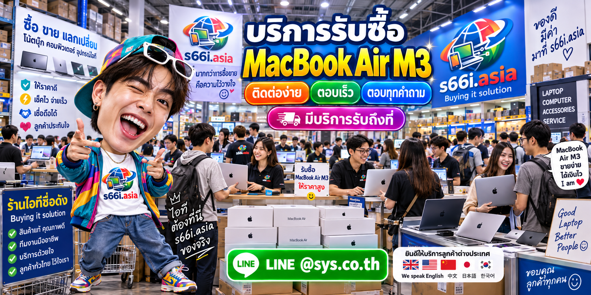 ช่องทาง LINE @sys.co.th สำหรับขาย MacBook Air M3 ให้ s66i.asia