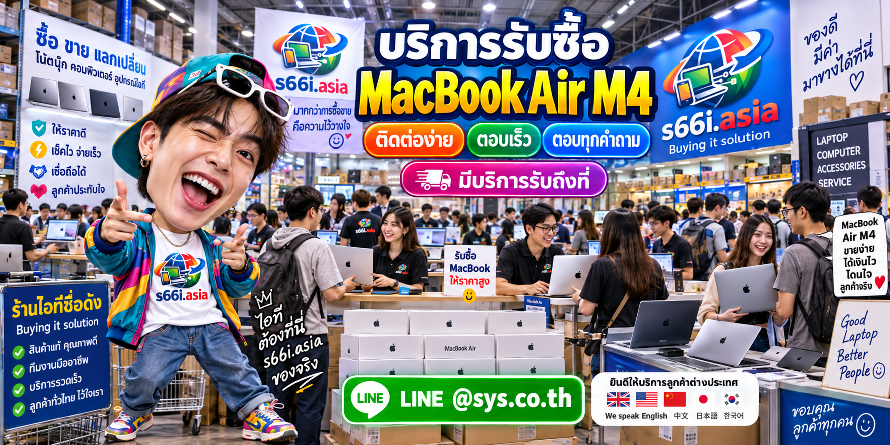 ช่องทาง LINE @sys.co.th สำหรับขาย MacBook Air M4 ให้ s66i.asia