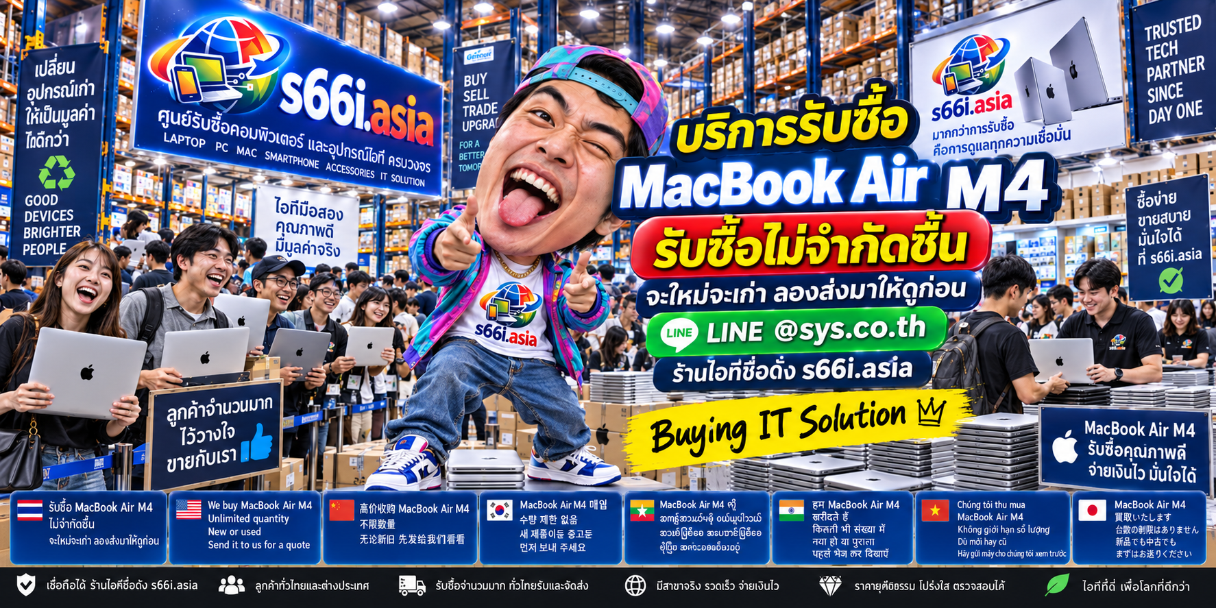 ทีมงาน s66i.asia รับซื้อ MacBook Air M4 ในโกดังไอทีที่มีลูกค้าจำนวนมาก